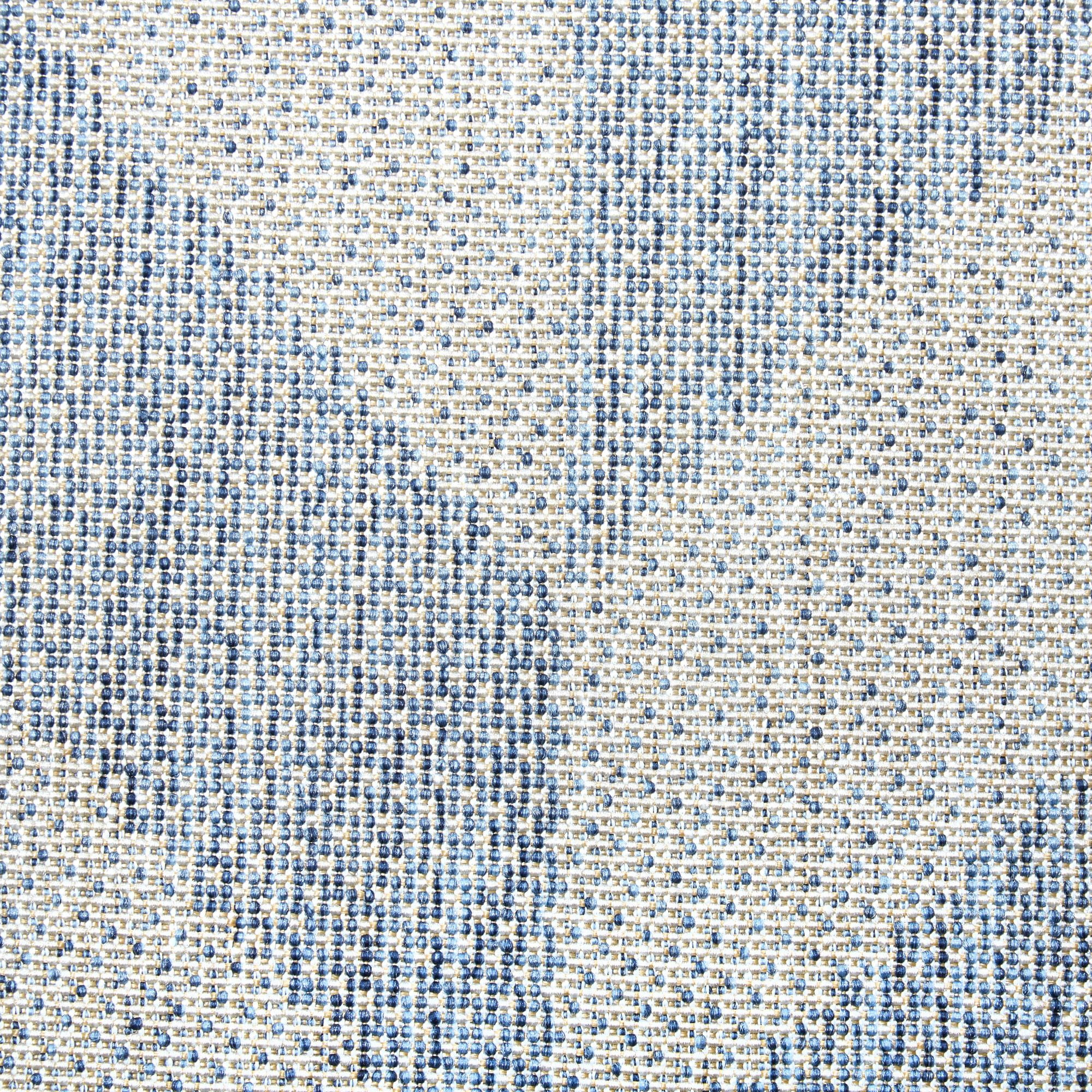 Nicole Miller New York Patio Country Calla Contemporary Herringbone Indoor/Outdoor Runner Area Rug, Blue/Grey, 1'9"x7'2"