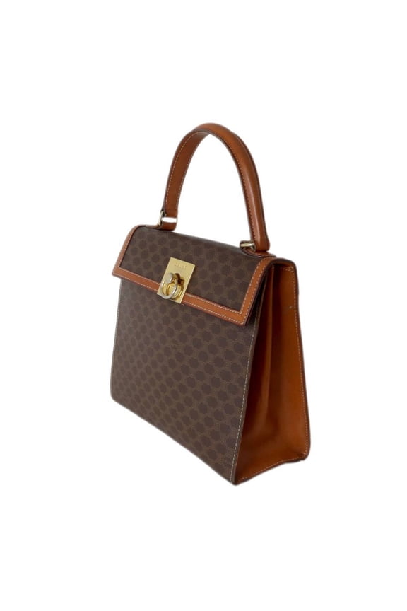 Pre-Owned Celine Macadam Brown M14 Handbag in PVC and Leather (Fair)
