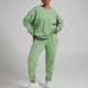 thumbnail image 3 of Gibobby Conjunto de sudadera para mujer Conjunto de cuello redondo de Color sólido a la de otoño e invierno para mujer, conjunto de suéter con pantalones larg(Verde claro,CH), 3 of 5