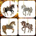 thumbnail image 4 of Equestrian Decor Christmas Horse Christmas Ornaments,Horse Ornaments For Christmas Tree,Christmas Acrylic Ornament,Metal Horse Ornament, Horse Gifts For Women, Girls Horse Gifts For Horse Lovers, 4 of 9