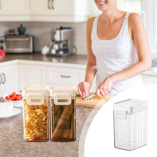 Fiudx Recipientes de Almacenamiento Sellados, Transparentes y Aptos para Uso Alimentario, Apilables con Cuchara Medidora, Ideales para Granos, Café y Dulces, para Organizar La Cocina y Decorar El Hog