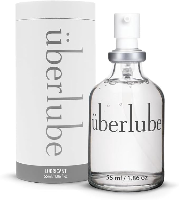 Uberlube Silicone Personal Lubricant Bottle, 55ml, 1.86oz, Unscented, Waterproof, Latex-Safe