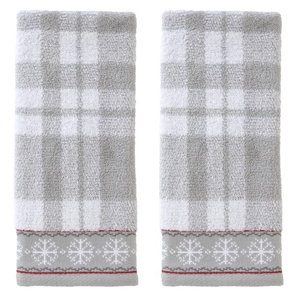 Juego de toallas de mano SKL Home Whistler Plaid para invierno y Navidad, 2 unidades