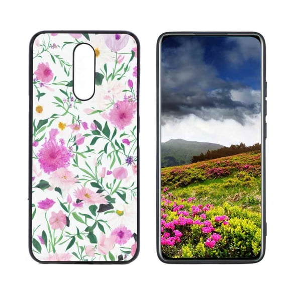 Compatible with LG K12 Plus Phone Case, Flowers 6 140 Case Men Women, Flexible Silicone Shockproof Case for LG K12 Plus