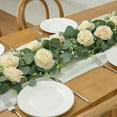 thumbnail image 5 of Specollect 1 Pcs 6.3Ft Artificial Rose Garland with Vines Floral Decor for Wedding Party Home Table Runner Wall Arch Decoration, 5 of 9
