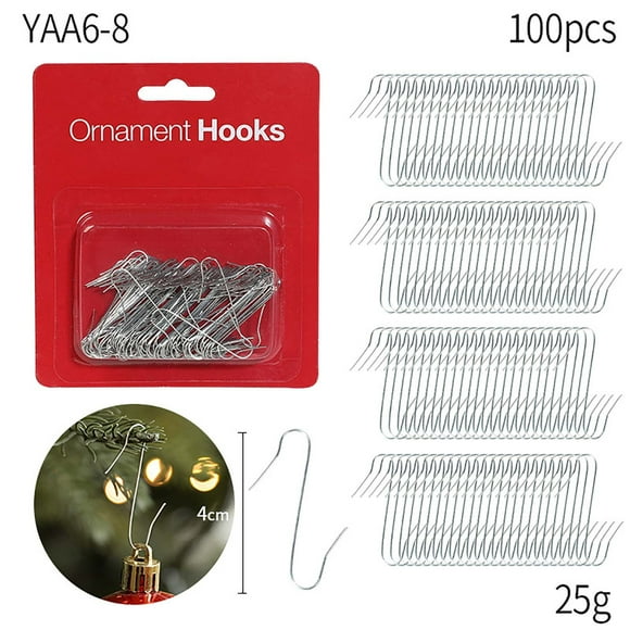 Birdeem Christmas Tree Decorations,Small Christmas Tree,200Pc S-Shaped Hook Christmas Tree Decoration Hook Christmas Hanging Accessories Iron Hook Multi Functional S-Hook Metal Box Small Hook