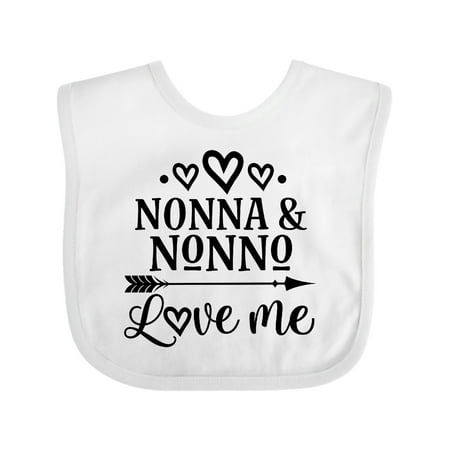 

Inktastic Nonna and Nonno Love Me Gift Baby Boy or Baby Girl Bib