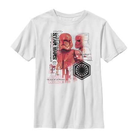 Boy s Star Wars: The Rise of Skywalker Sith Trooper Schematic Villain Graphic Tee White Small