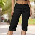 thumbnail image 2 of Capris Womens Pants With Pockets Loose Casual Dressy Lightweight Ladies Baggy Cargo Shorts Capris For Hiking on Clearance, 2 of 8