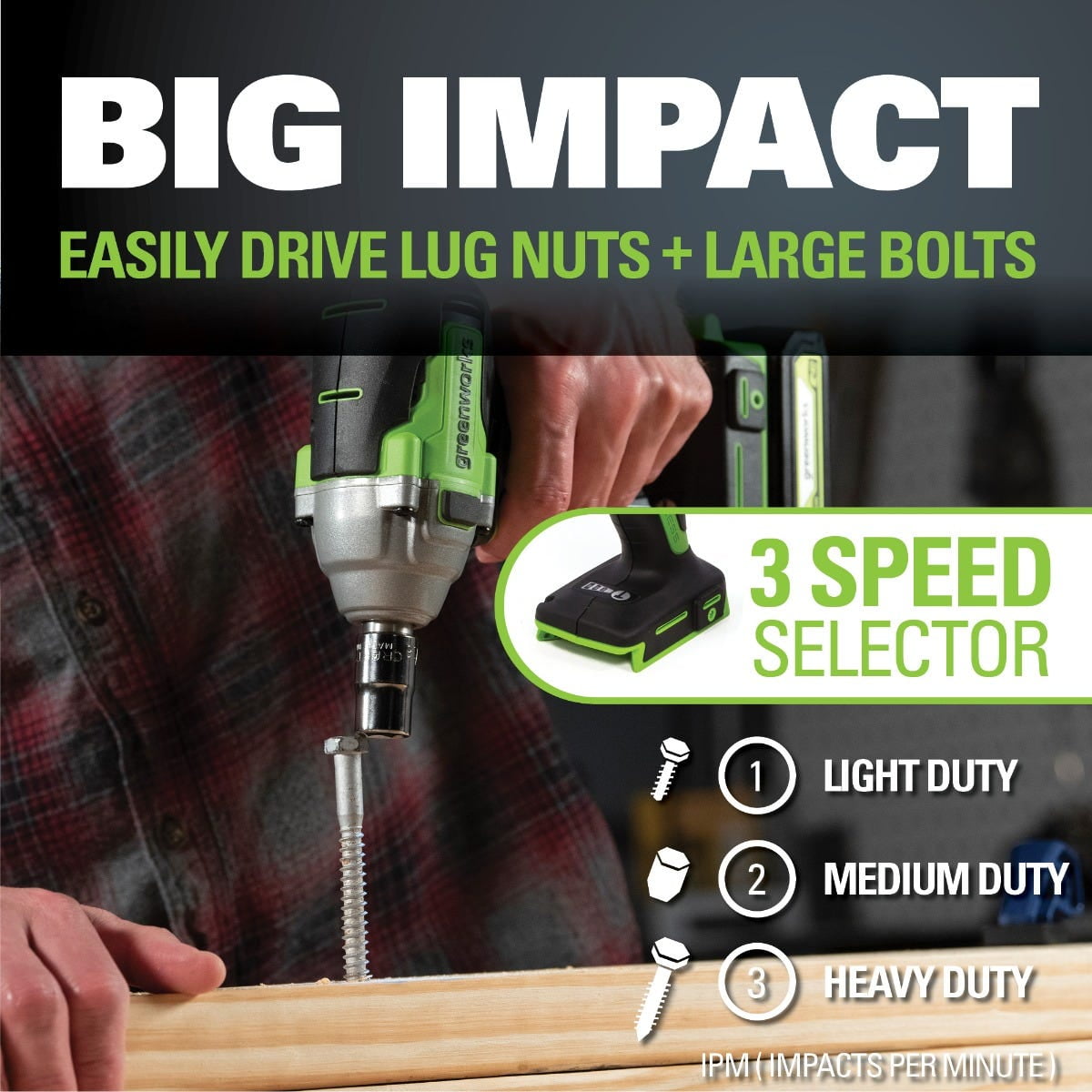 Greenworks 24V Brushless 1/2 in. Impact Wrench, Battery and Charger Not Included 3803402AZ