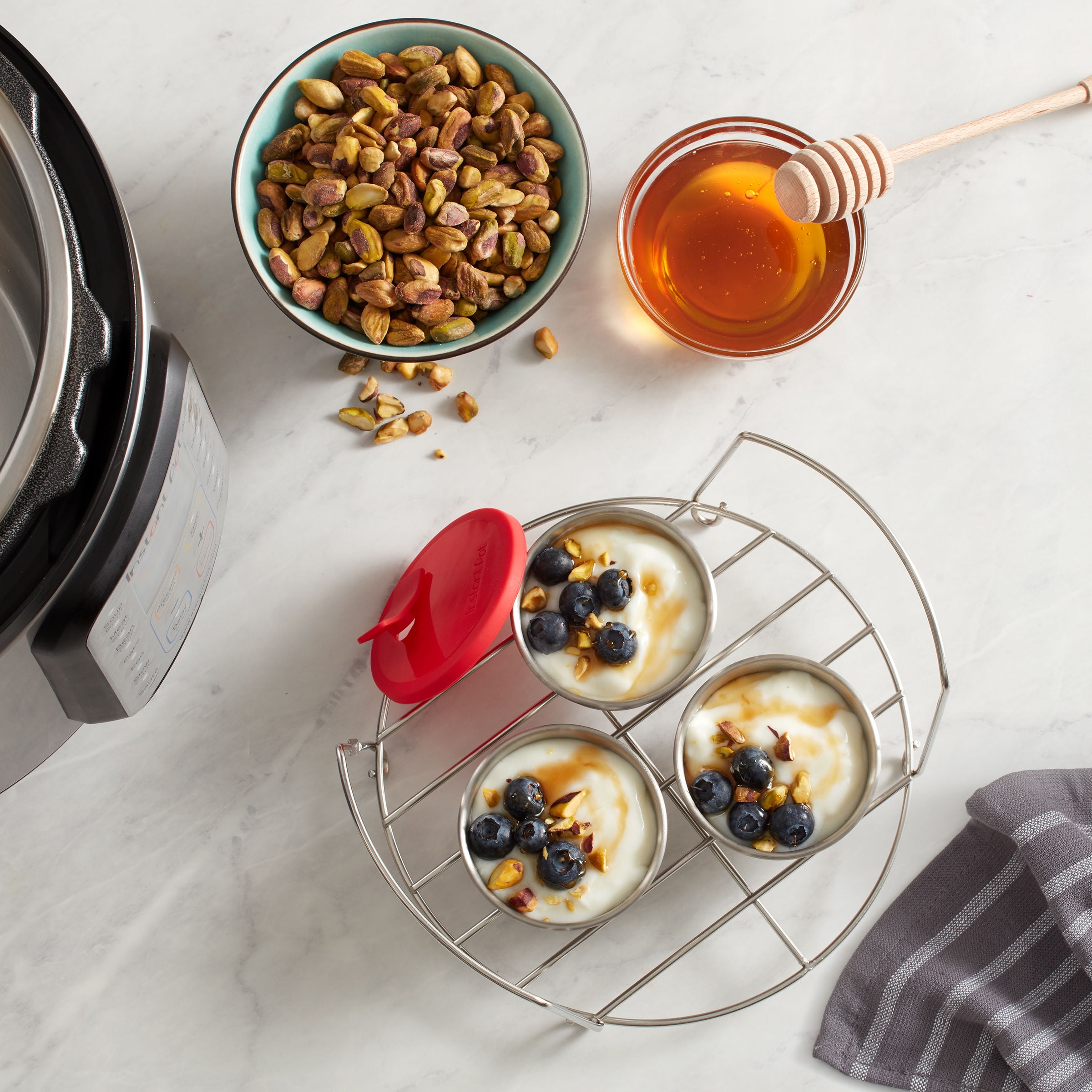 Instant Pot® Official Stainless Steel Baking Cups with Red Silicone