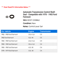 thumbnail image 2 of Automatic Transmission Control Shaft Seal - Compatible with 1978 - 1983 Ford Fairmont 1979 1980 1981 1982, 2 of 2