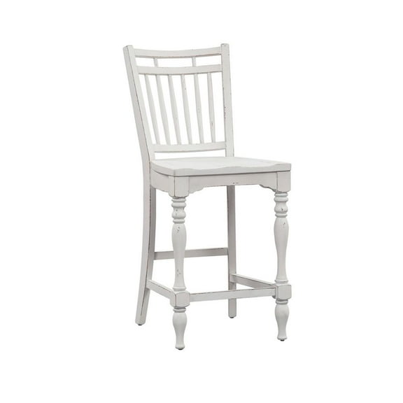 Liberty Furniture Industries, Inc. Magnolia Manor Spindle Back Counter Chair (RTA) in Antique White