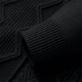 thumbnail image 5 of Zivyakyron Business Men Sweater Cable Knit Quarter Zip Pullover Sweaters Big and Tall Mock Neck Long Sleeve Fall Winter Black 4XL, 5 of 7
