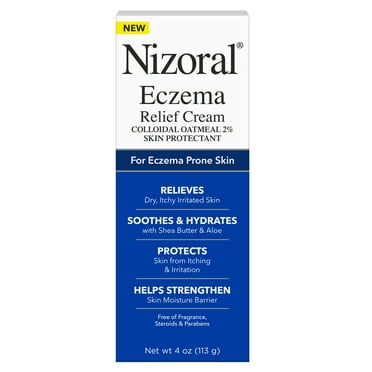 Nizoral Eczema Relief Cream- Relieves Dry, Itchy, Irritated Skin, Soothes and Hydrates with 7 Moisturizers, Colloidal Oatmeal 2%, 4 Fl Oz