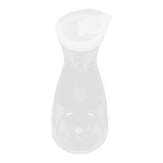 Kitchentoolz 16 oz Glass Milk and Creamer Bottle with Caps - Perfect Milk Container for Refrigerator Storage -Squat Glass Milk Bottle with Tamper