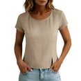 thumbnail image 3 of ByworldtasicNo Boundaries Womens Tops Crewneck Short Sleeve Tees Basic Slim Fit T Shirts Y2K Summer Blouse 2026, 3 of 7