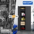 thumbnail image 5 of FFZ 72"H Metal Garage Storage Cabinet, Black Tool Steel Locking Cabinet with Doors and 4 Shelves, Tall Cabinets for Garage Storage Systems, 5 of 6