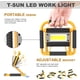 thumbnail image 4 of Luz de trabajo LED de 20 W, plegable, recargable, portátil, para camping, banco de energía, luces de seguridad de emergencia, focos para obras de construcción con rotación de 360° [Clase E], 4 of 5