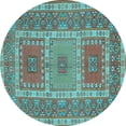 thumbnail image 1 of Ahgly Company Indoor Round Persian Light Blue Traditional Area Rugs, 8' Round, 1 of 4
