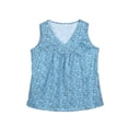 thumbnail image 3 of Musuos Women Summer Floral Loose V-Neck Sleeveless Wild Fashion Pullover Top, 3 of 7
