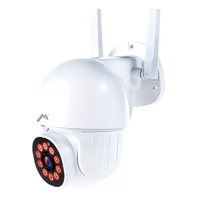 Cámara Seguridad Vigilancia Wifi Y Ethernet Exterior Motor Color Blanco
