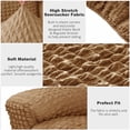 thumbnail image 3 of Stretch Seersucker Recliner Sofa Cover 8-Pieces Country style Reclining Couch Slipcover Simple Home Furniture Protector, 3 Seater/Almond, 3 of 7