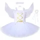 thumbnail image 2 of Vestido de tutú de ángel de la guarda blanco para niñas, vestidos de fiesta de cumpleaños, disfraces de Halloween para niños con plumas de ángel, varita de hada y alas, 2 of 5