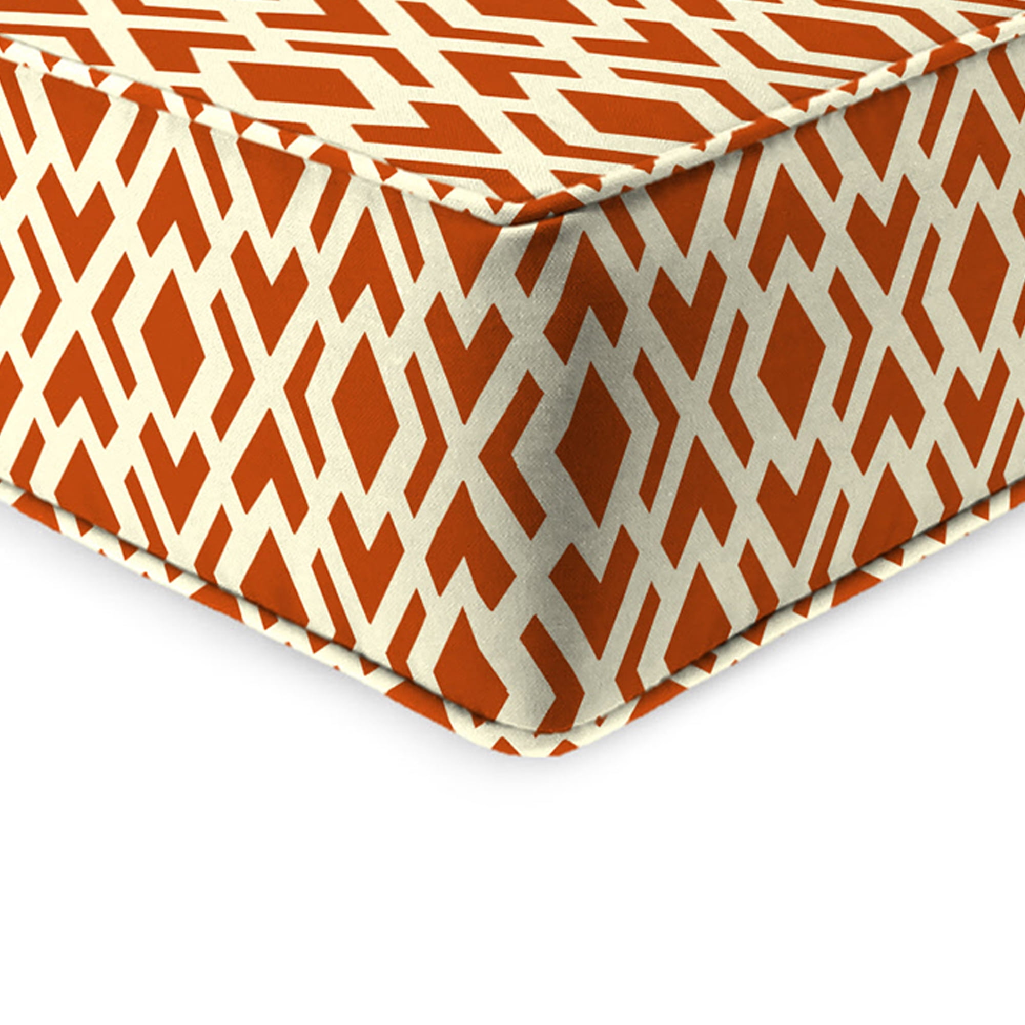 Jordan Manufacturing 46.5" x 24" Lorcan Spice Rust Diamond Rectangular Outdoor Deep Seat Chair Cushion Set with Welt