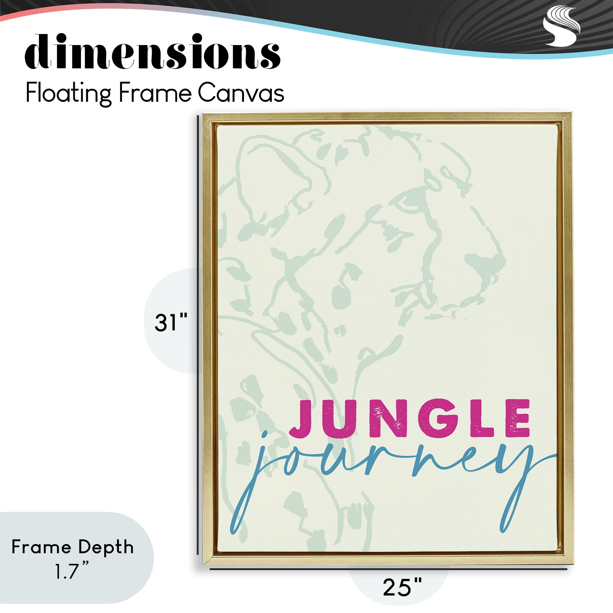 Stupell Industries Jungle Journey Cheetah Gold Framed Floater Canvas Wall Art, design by Lanie Loreth