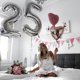 thumbnail image 2 of 2 globos gigantes de 32/40 pulgadas con números dorados y plateados, 18, 24, 25 y 26, para cumpleaños de niña de 25 años, suministros de decoración para fiestas, 2 of 5
