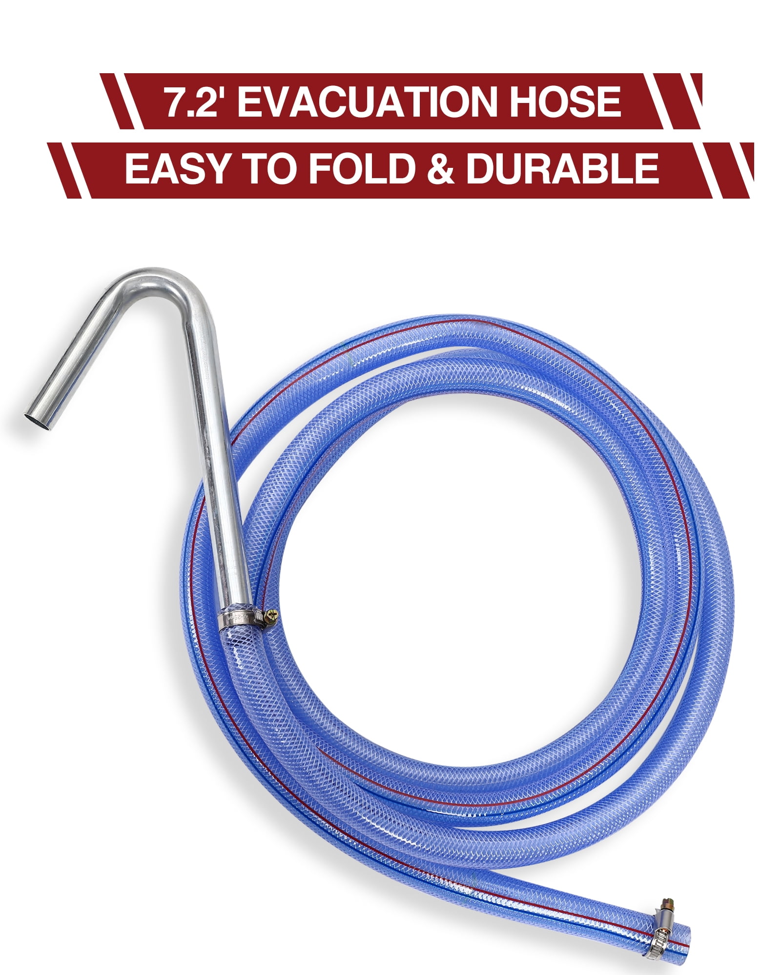 Low Profile Oil Drain Pan, 17 Gallon Capacity, Rolling Oil Drain Pan with Manual Pump, 7.2 ft Hose & T Folding Handle, Leak-Proof & Corrosion-Resistant, Fit for Cars, SUVs, Trucks, ATVs