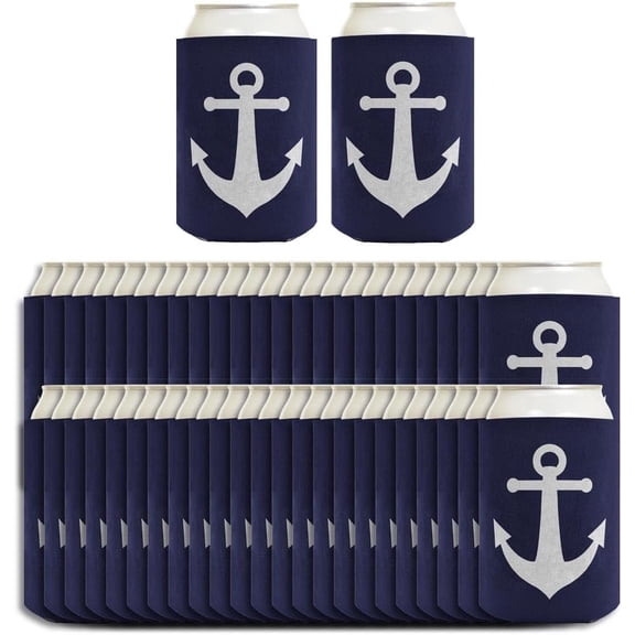 Pool Party Favors Classic Navy Nautical Boating Anchor 12-Pack Drink Can Coolers Party Pack