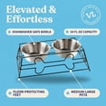 thumbnail image 5 of Vibrant Life Large 7.6-Cup Stainless Steel Pet Double Diner, Silver, 5 of 11