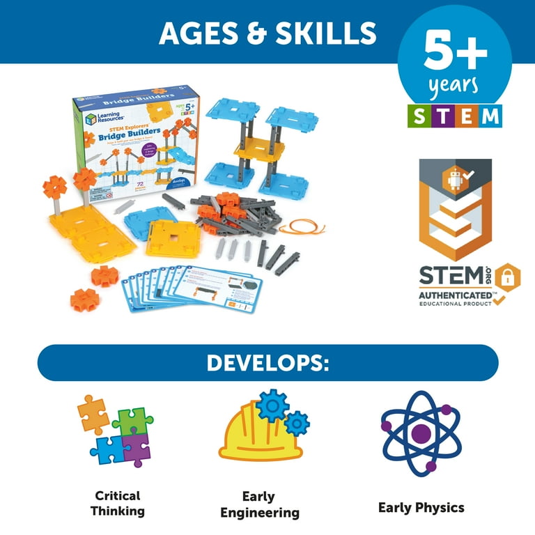 Learning Resources STEM Explorers Bridge Builders - Theme/Subject: Learning - Skill Learning: STEM, Bridge, Construction, Building, Engineering & Construction - 5-7 Year - Multi Learning Resources STEM Explorers Bridge Builders - Theme/Subject: Learning - Skill Learning: STEM, Bridge, Construction, Building, Engineering & Construction - 5-7 Year - Multi
