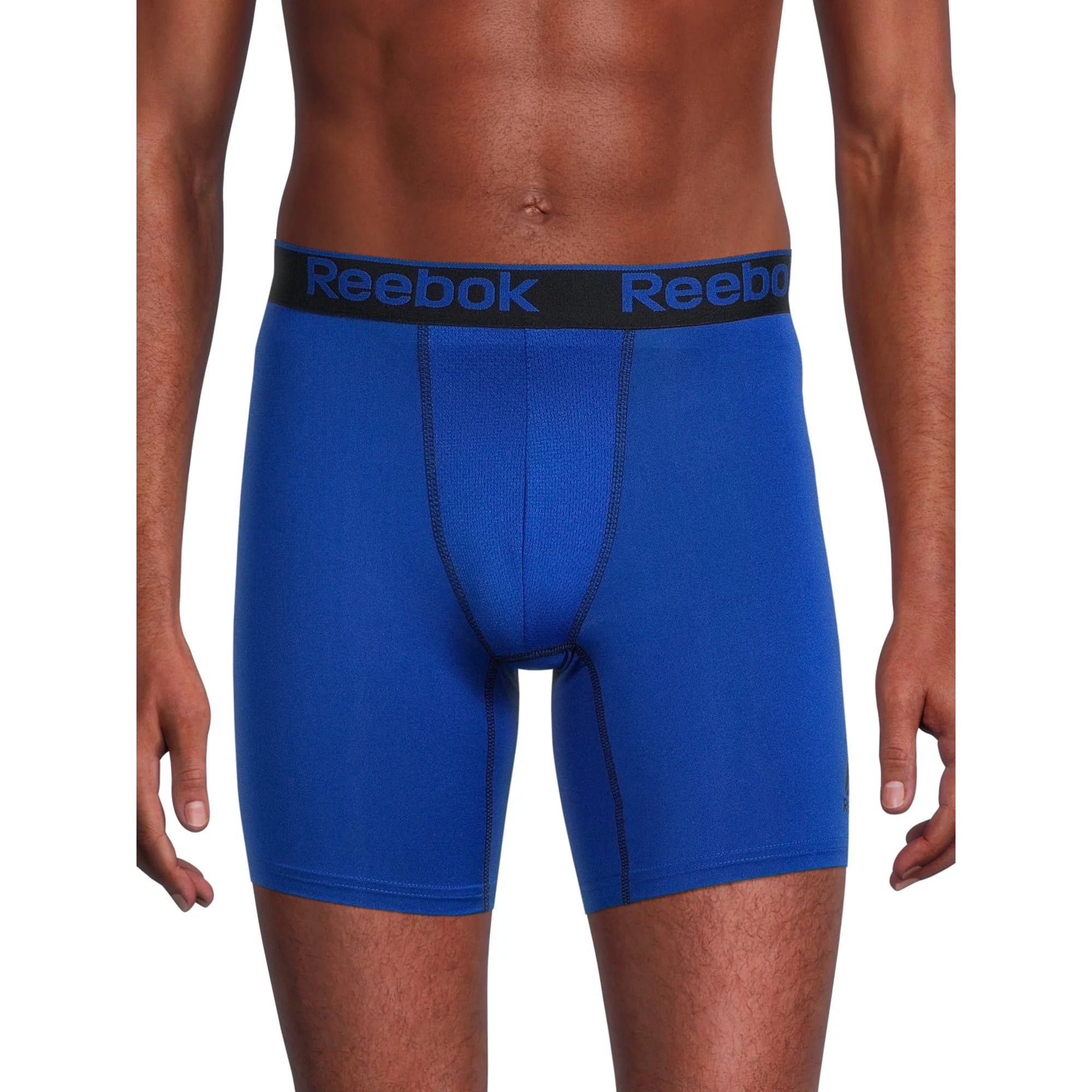 Reebok Men's Pro Series Performance Boxer Brief Extended Length Underwear, 7.5-Inch, 3-Pack