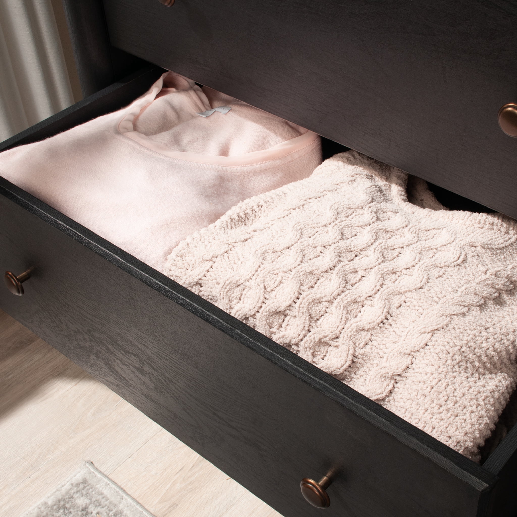 My Texas House Monroe 5-Drawer Dresser, Raven Black Oak Finish