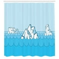 thumbnail image 3 of Ice Berg Shower Curtain, Cartoon Frosty Elements Floating on the Ocean, Fabric Bathroom Set with Hooks, 69W X 75L Inches Long, Deep Sky Blue Pale Sky Blue Dark Teal Baby Blue, by Ambesonne, 3 of 3