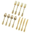 thumbnail image 3 of Disposable Cutlery Plastic Forks Spoons Knifes Party measuring deviation due to Decor Silverware Golden, 3 of 9