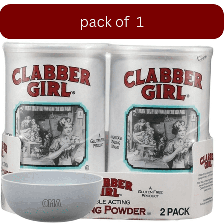 Clabber Girl Baking Powder, 22 oz., 2 pk. with bowl by OMA