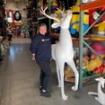 thumbnail image 3 of White Royal Stag Deer No Base Life Size Statue, 3 of 9