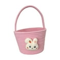 thumbnail image 3 of Canasta de Pascua Rope Rope Regalo Baskets de huevo Bolsos de huevo Cartoón portátil Linda canasta de almacenamiento de golosina para dulces Rosa, 3 of 8
