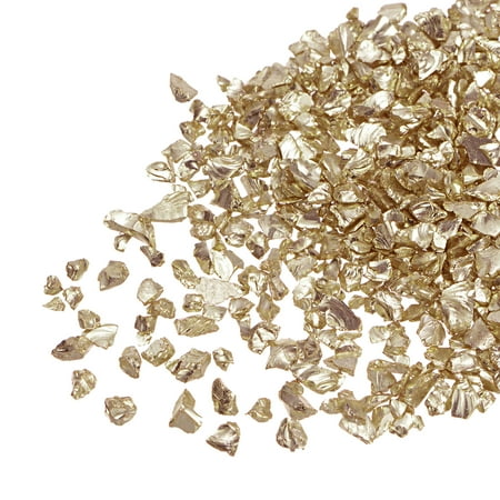 

Uxcell 20g Crushed Glass Chips 2-4mm Irregular Metallic Chunky Glitter Glass Stone Champagne Gold