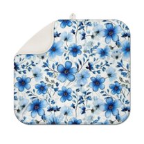 Pioneer Flower Floral Print Pattern Dish Drying Mat for Kitchen 1 Pack, Ultra Absorbent Microfiber Dishes Drainer Mats,16"x18"