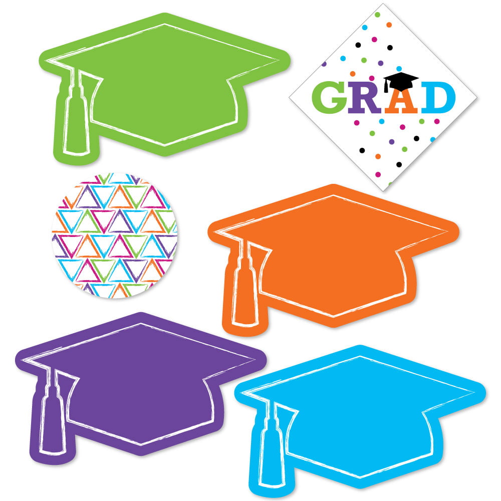 Hats Off Grad - DIY Shaped Graduation Party Cut-Outs - 24 Count ...