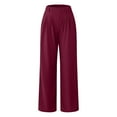thumbnail image 3 of SNKSDGM Women's Plus Wide Leg Sweatpants Women Tall Inseam Dress Pants Women Tall Plus Women's Wide Leg Pants Elastic High Waisted Knit Casual Palazzo Pants Trousers with Pockets Xxl, 3 of 3