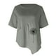 thumbnail image 4 of Moda Mujer Verano Casual Manga Corta Cuello Redondo Estampado Blusa Camiseta Wmkox8yi bvn1306, 4 of 4