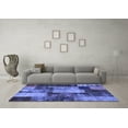 thumbnail image 3 of Ahgly Company Machine Washable Indoor Square Patchwork Blue Transitional Area Rugs, 7' Square, 3 of 4