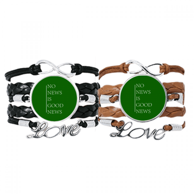 No hay noticias buenas noticias Pulsera pareja de cuerdas de cuero Unbranded M