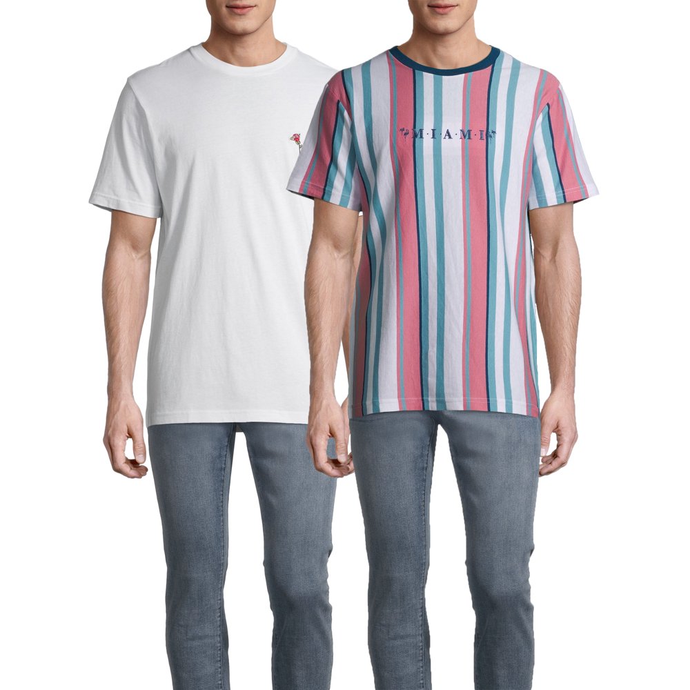 No Boundaries No Boundaries Men's and Big Men's Embroidered TShirt, 2Pack, up to size 5XL